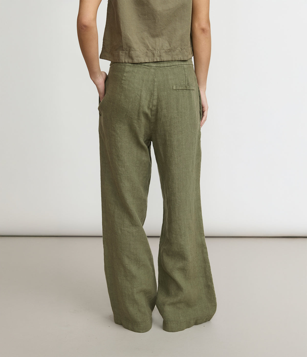 Pantalón Mujer Lino Milan Verde