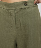 Pantalón Mujer Lino Milan Verde