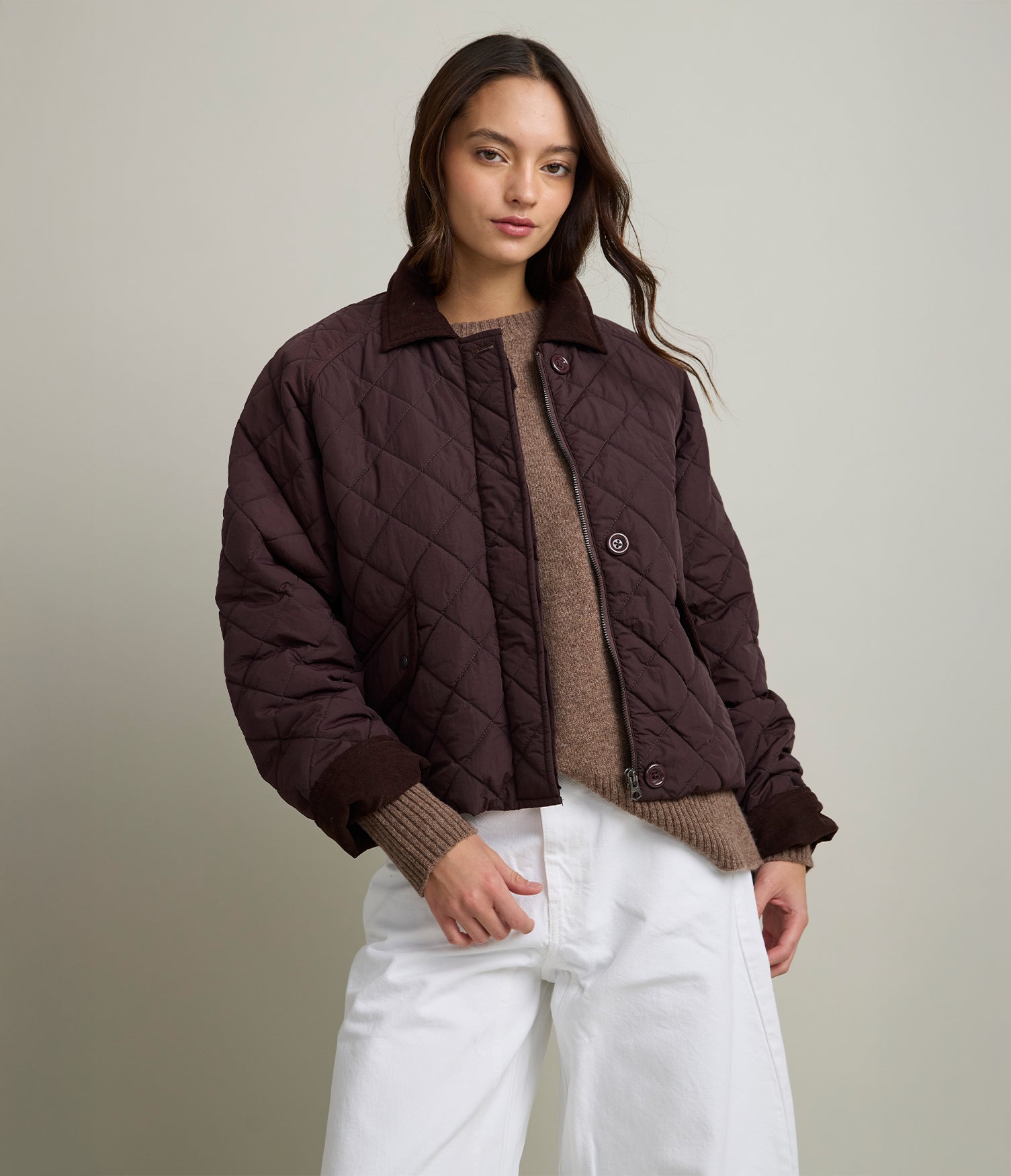 Parka Mujer Quilt Vintage Burdeo