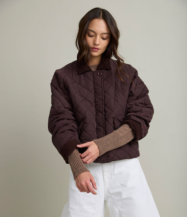 Parka Mujer Quilt Vintage Burdeo