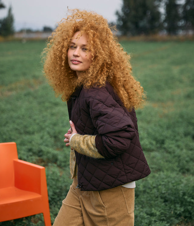 Parka Mujer Quilt Vintage Burdeo