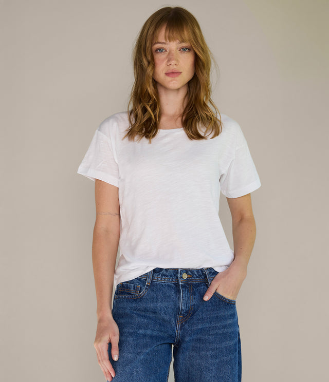 Polera Básica Mujer 100% Algodón Blanca