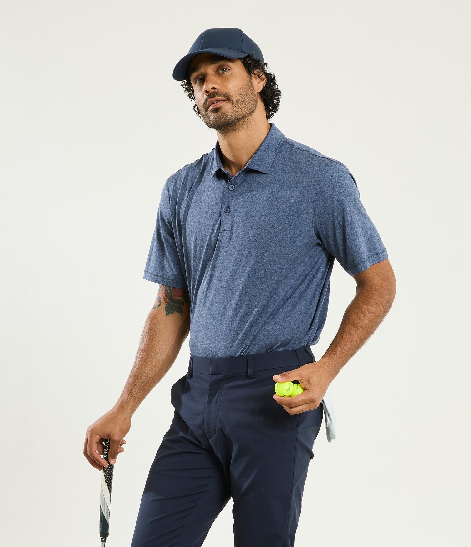 Polera Hombre Polo Piqué Dry-Fit Drive Azul