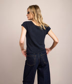 Polera Mujer Tejida Algodón Lia Azul Marino