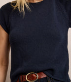 Polera Mujer Tejida Algodón Lia Azul Marino