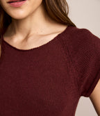 Polera Mujer Tejida Algodón Lia Burdeo