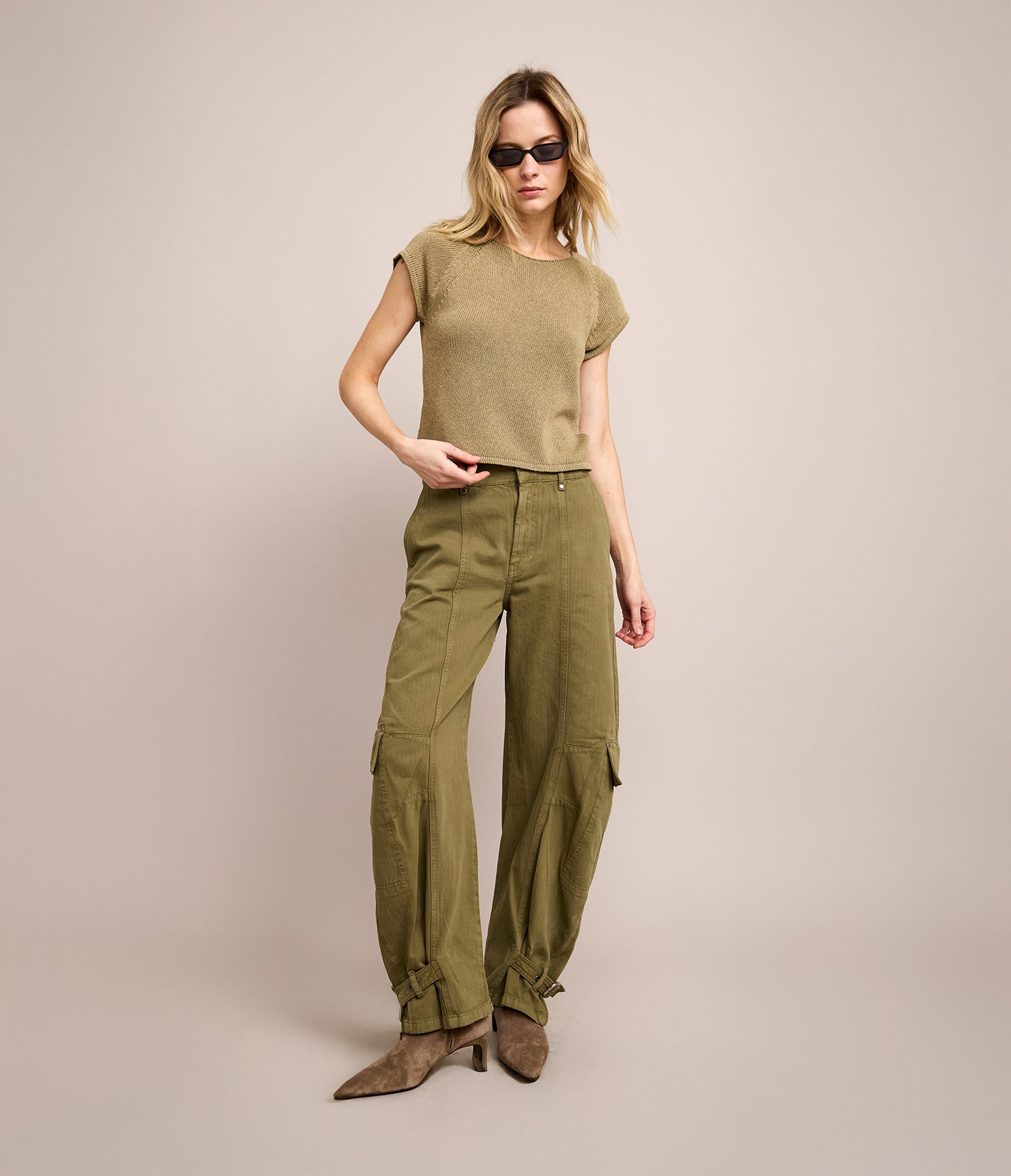 Polera Mujer Tejida Algodón Lia Verde Oliva