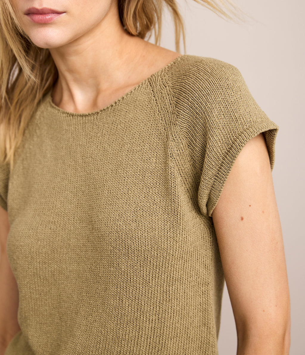Polera Mujer Tejida Algodón Lia Verde Oliva