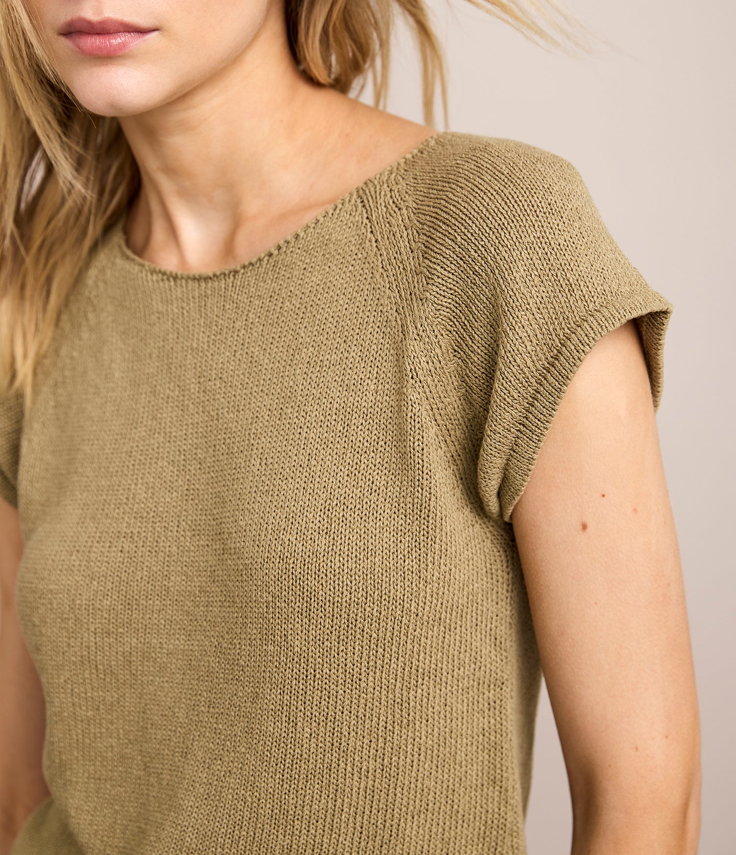 Polera Mujer Tejida Algodón Lia Verde Oliva