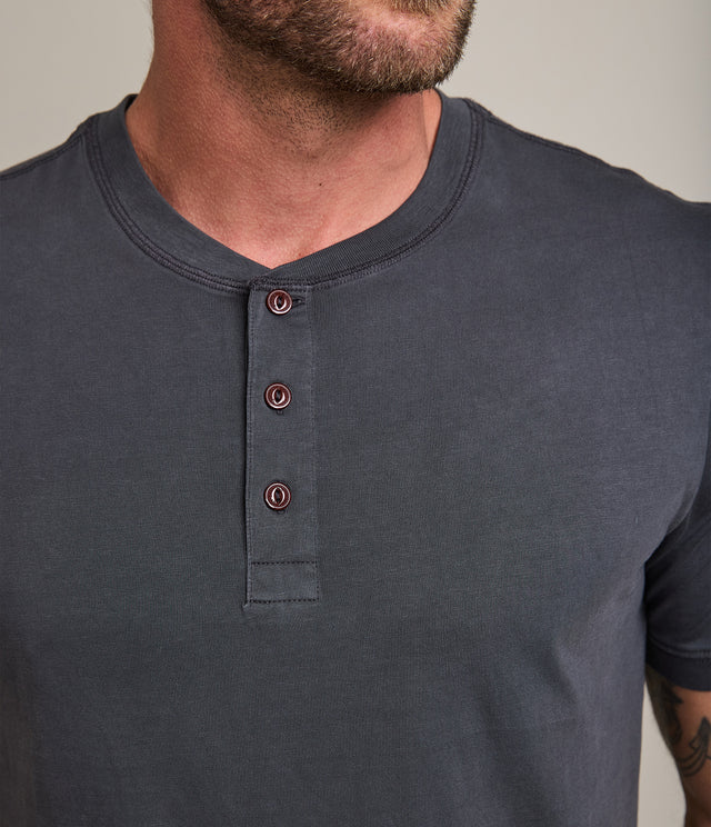 Polera Hombre 100% algodón Stuart Botones Gris