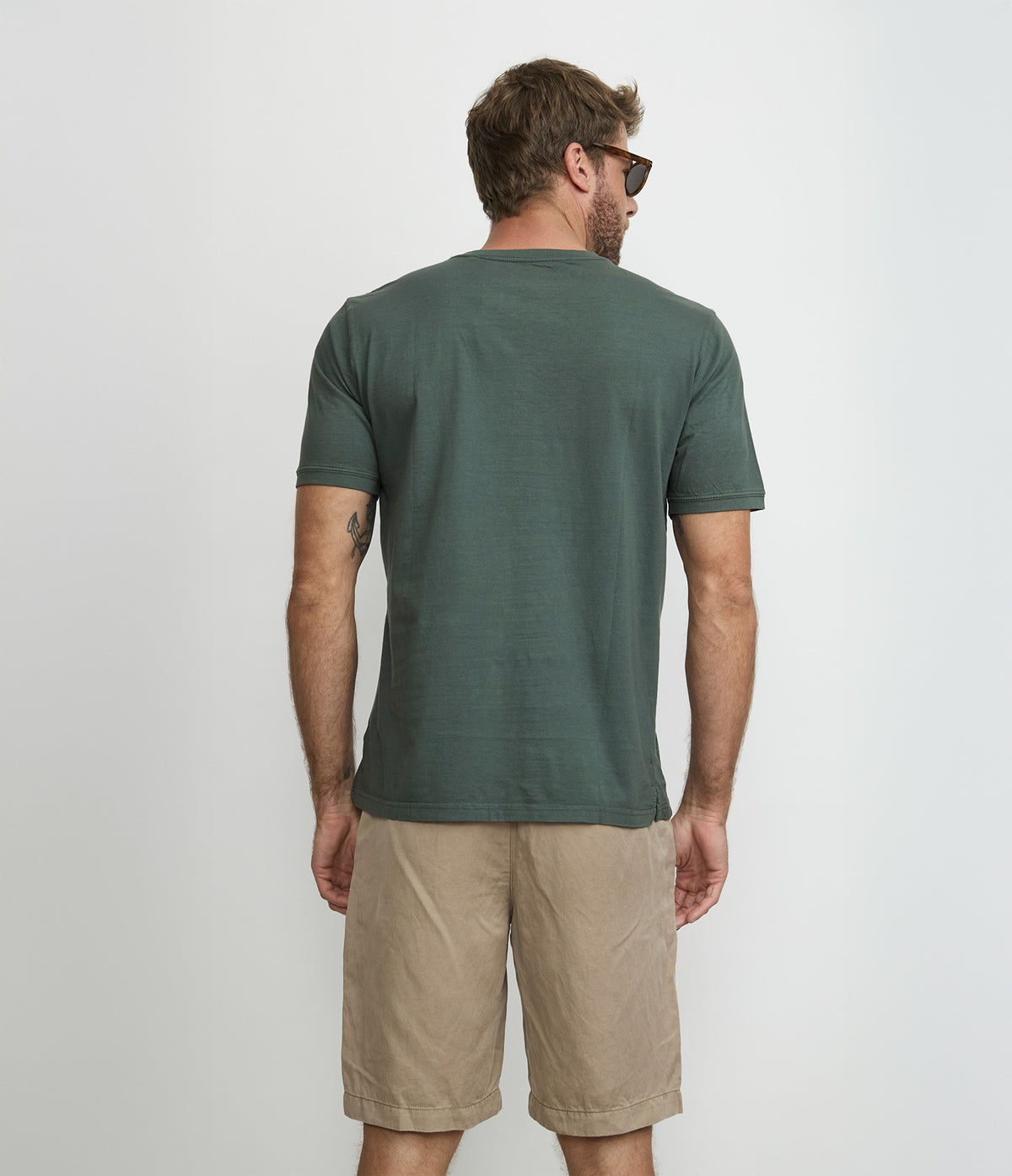 Polera hombre 100% algodón Luke Botones Verde Oscuro