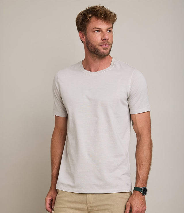 Polera Hombre 100% algodón Stuart Crema