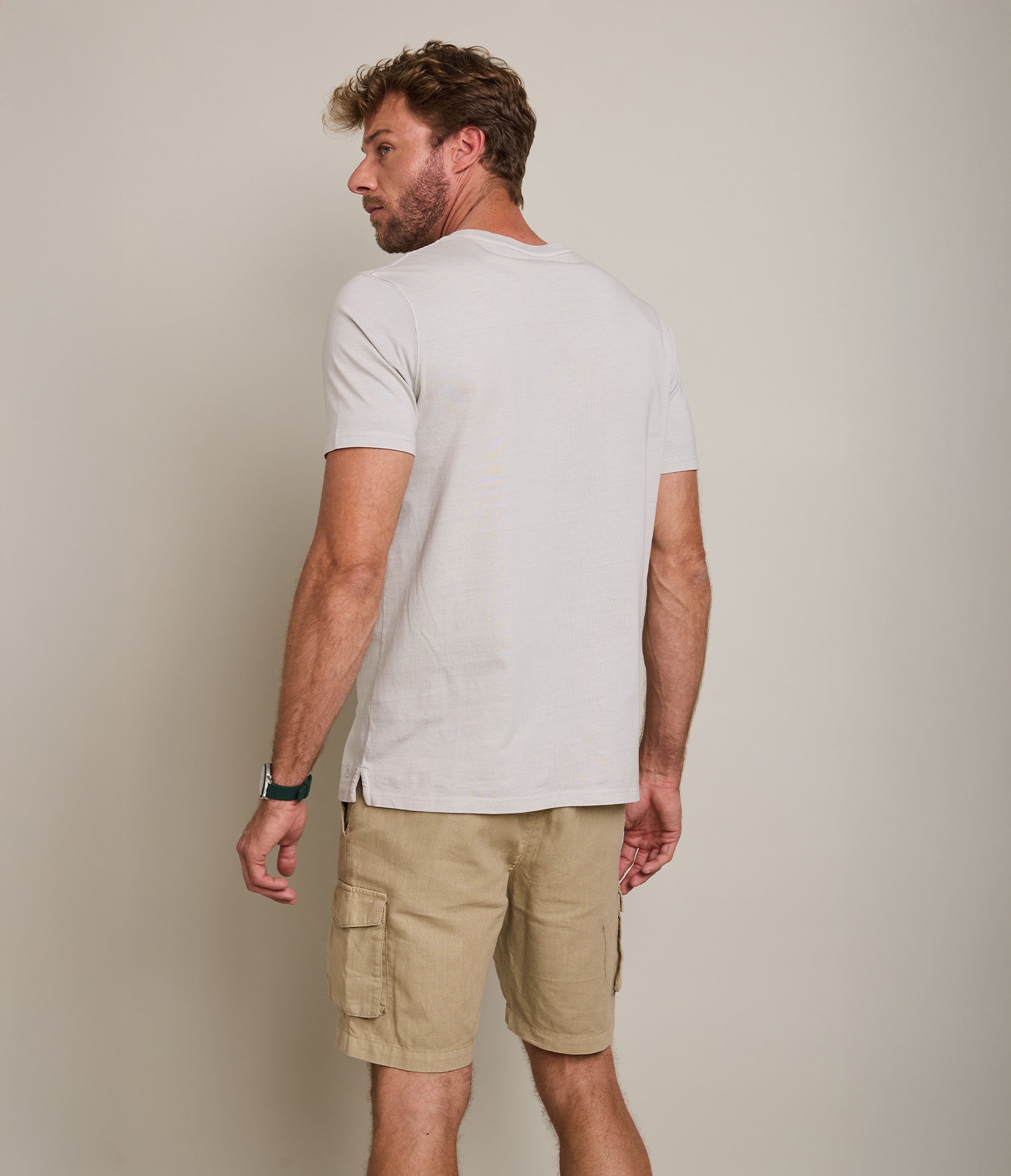 Polera Hombre 100% algodón Stuart Crema