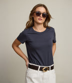 Polera Mujer 100% Algodón Adal Azul