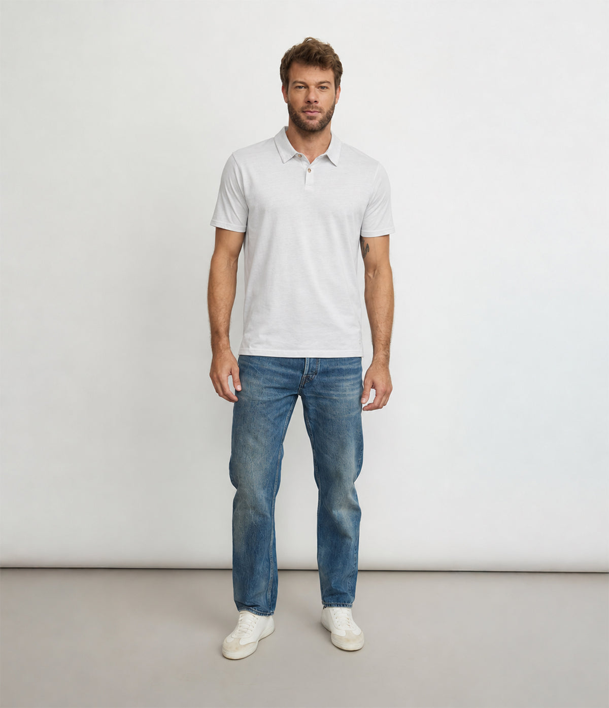 Polera Hombre Algodón Nelly Crema