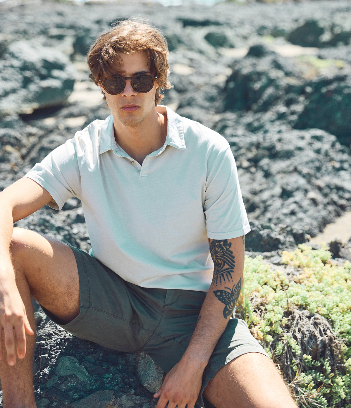 Polera Hombre Algodón Nelly Crema