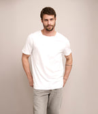 Polera Básica Hombre 100% algodón Pima Blanca
