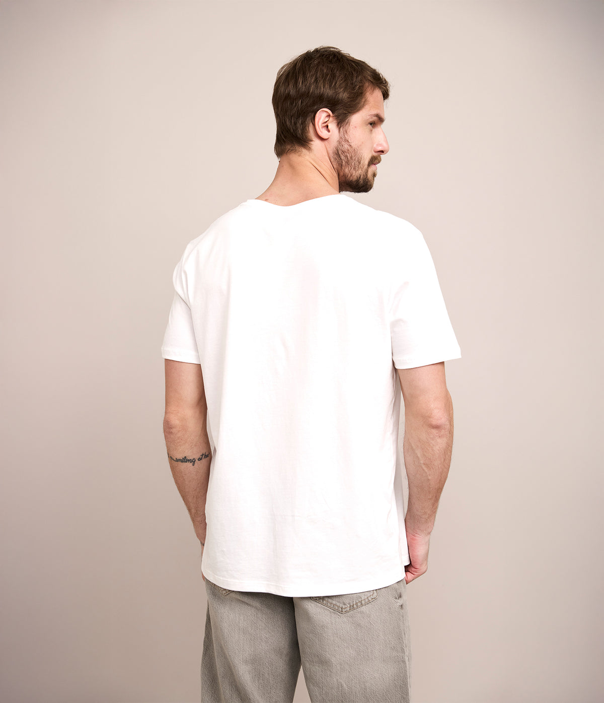 Polera Básica Hombre 100% algodón Pima Blanca