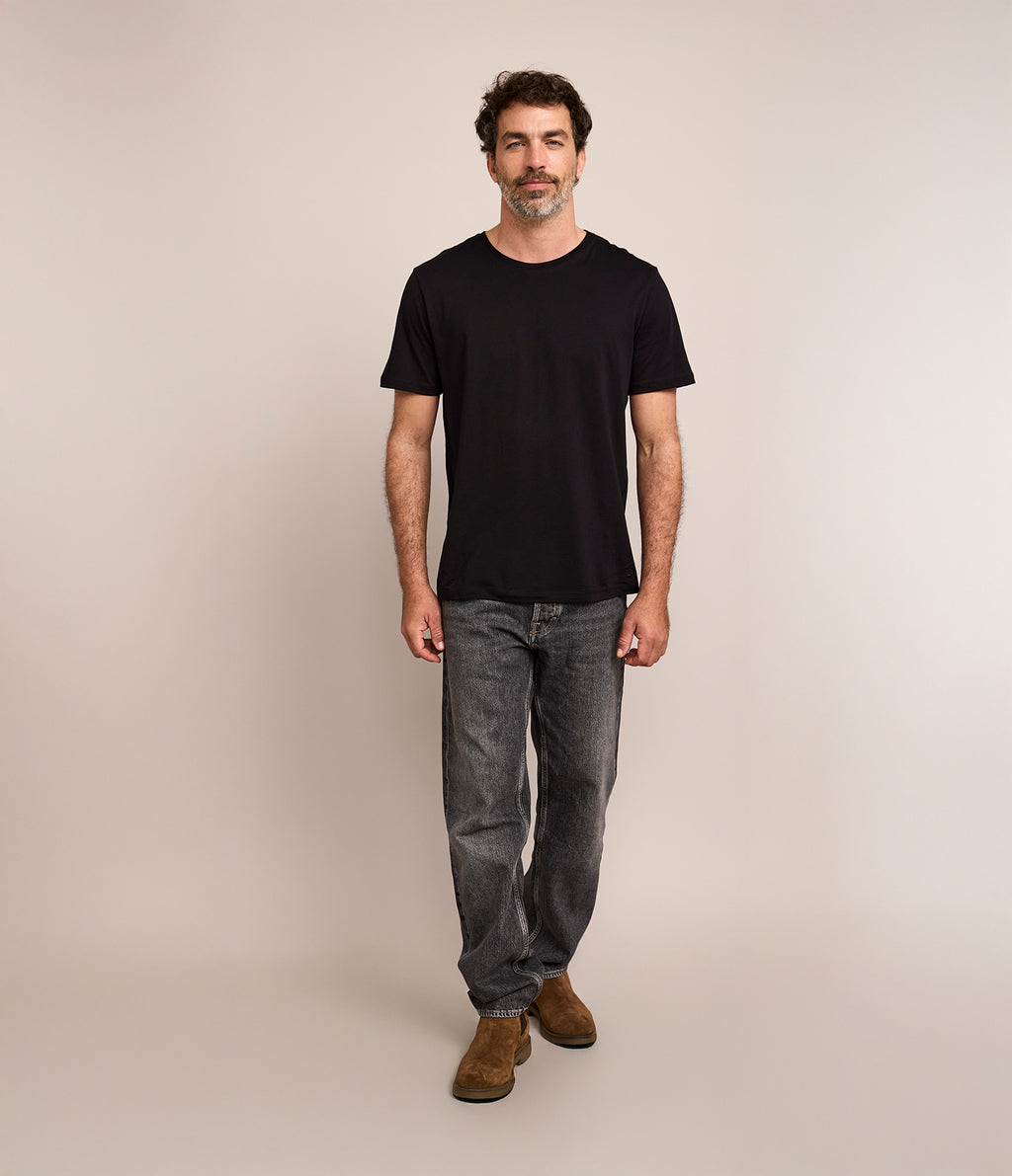 Polera Básica Hombre 100% algodón Pima Negra