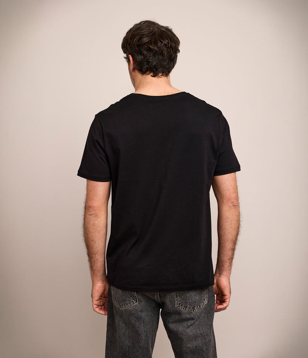 Polera Básica Hombre 100% algodón Pima Negra