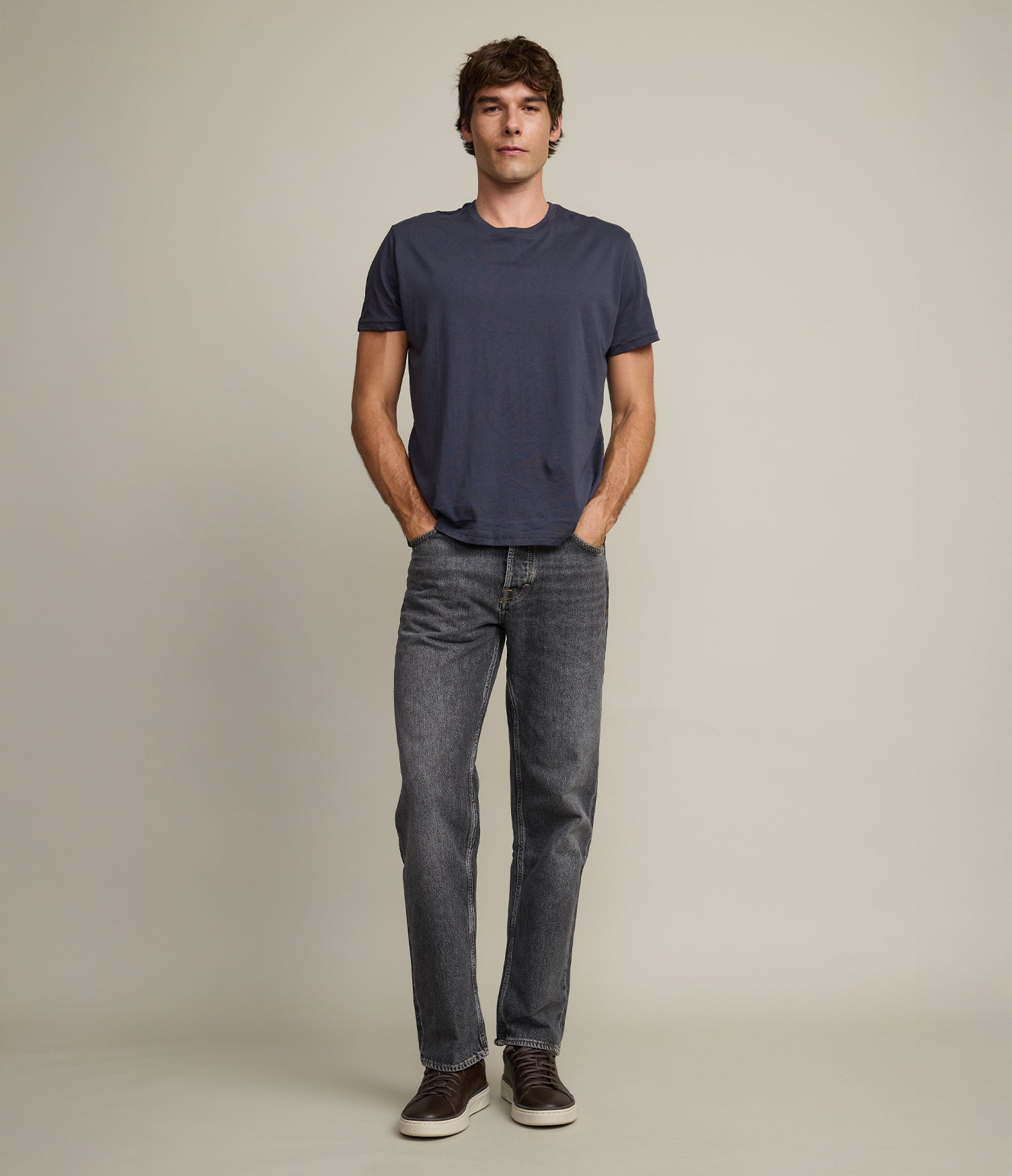 Polera Hombre 100% algodón Pima Ben Azul