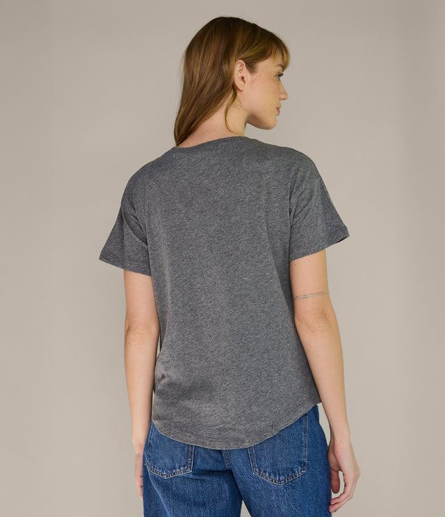Polera Básica Mujer 100% Algodón Gris
