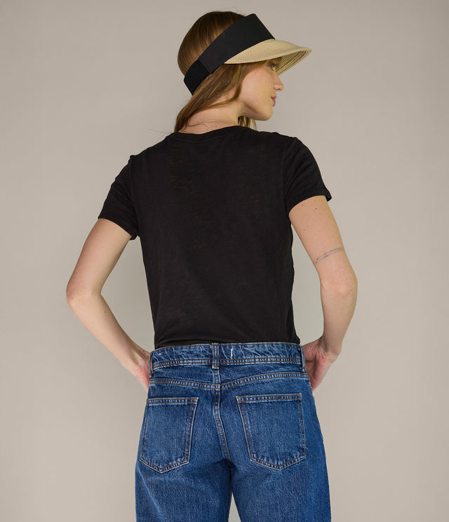 Polera Mujer 100% Algodón Básica Steff Negra