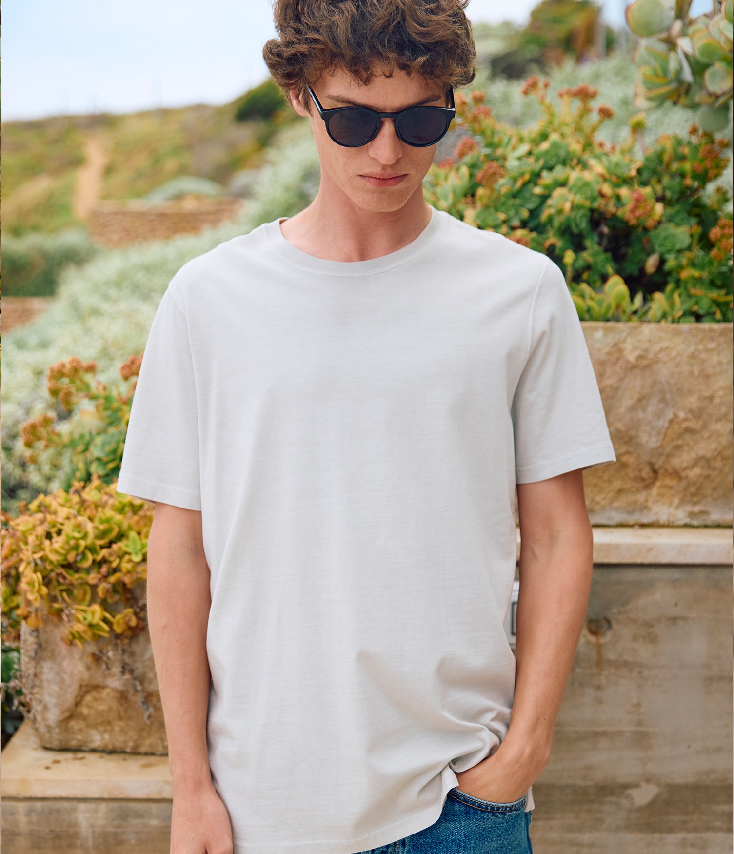 Polera hombre 100% algodón Luke Crema