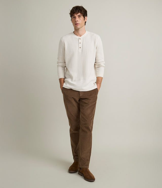 Polera Hombre Algodón Waffle Beige