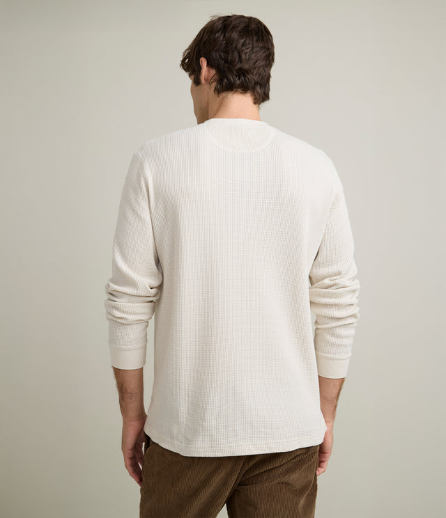 Polera Hombre Algodón Waffle Beige