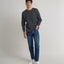 Polera Hombre Algodón Waffle Gris Marengo