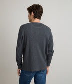 Polera Hombre Algodón Waffle Gris Marengo