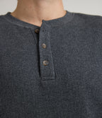 Polera Hombre Algodón Waffle Gris Marengo