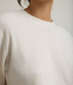 Polera Mujer Algodón Waffle Beige