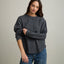 Polera Mujer Algodón Waffle Gris Marengo