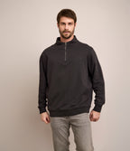 Polerón Hombre Algodón Half Zipper Teo Gris