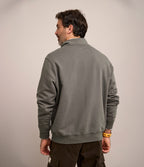 Polerón Hombre Algodón Half Zipper Teo Verde