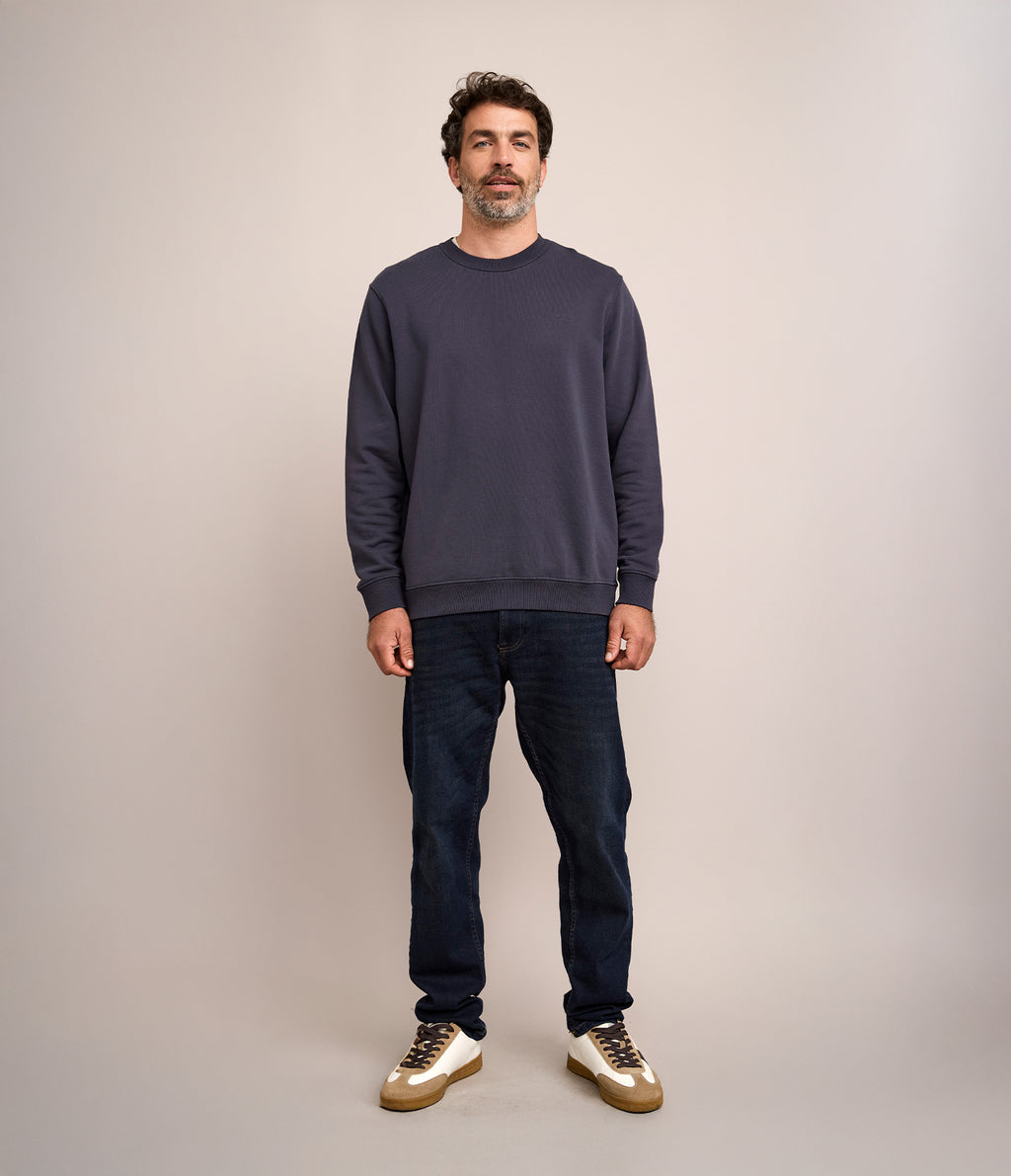 Polerón Hombre Algodón Cuello Redondo Teo Azul Marino