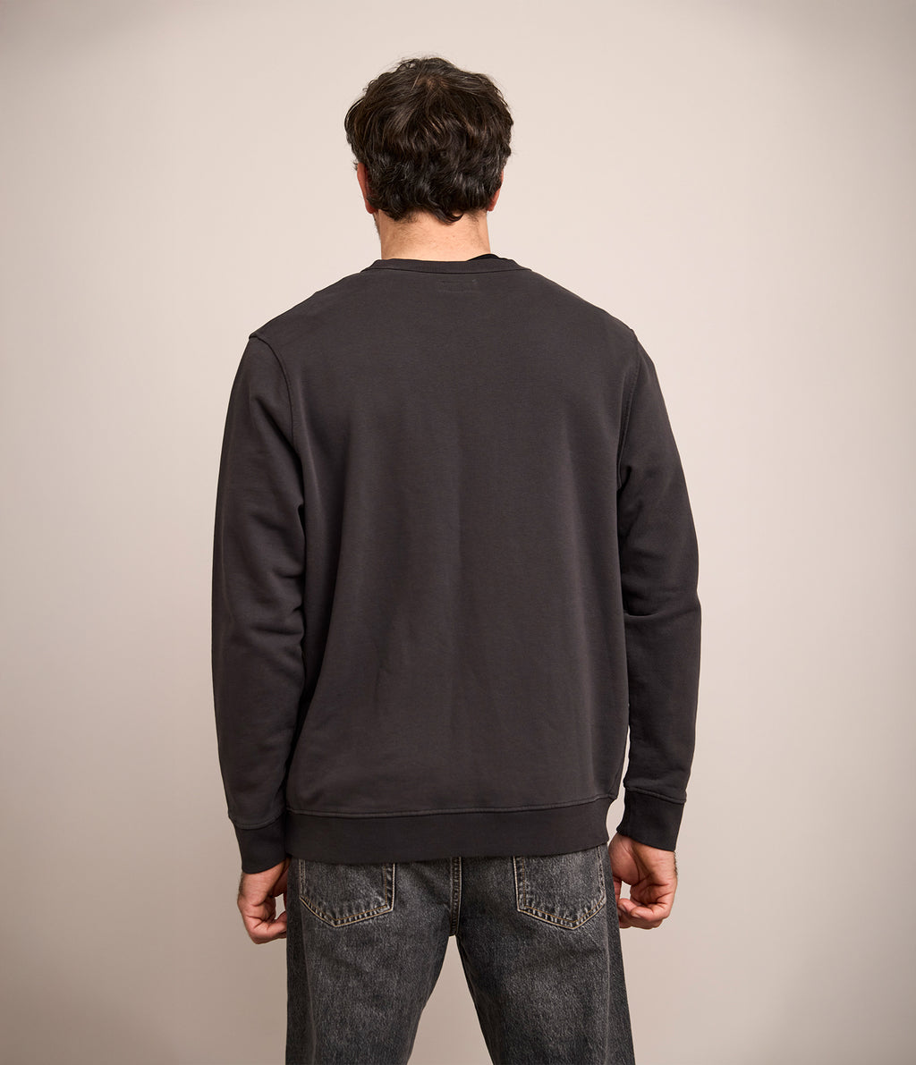 Polerón Hombre Algodón Cuello Redondo Teo Gris