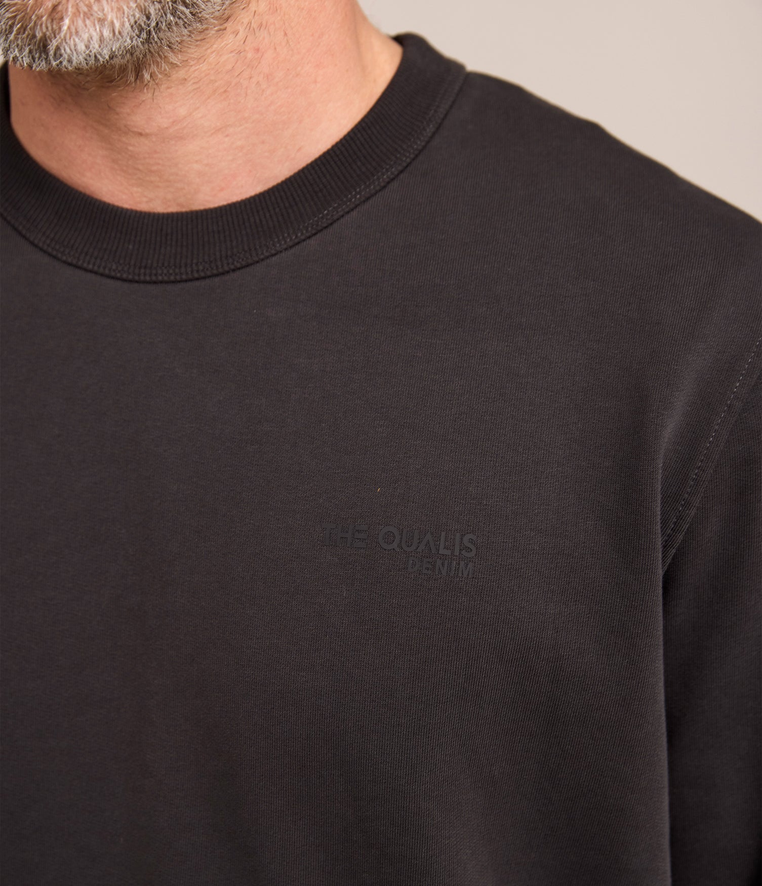Polerón Hombre Algodón Cuello Redondo Teo Gris