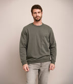 Polerón Hombre Algodón Cuello Redondo Teo Verde