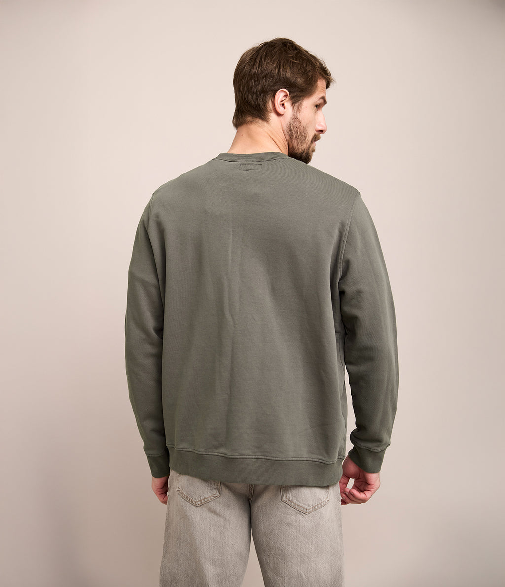 Polerón Hombre Algodón Cuello Redondo Teo Verde