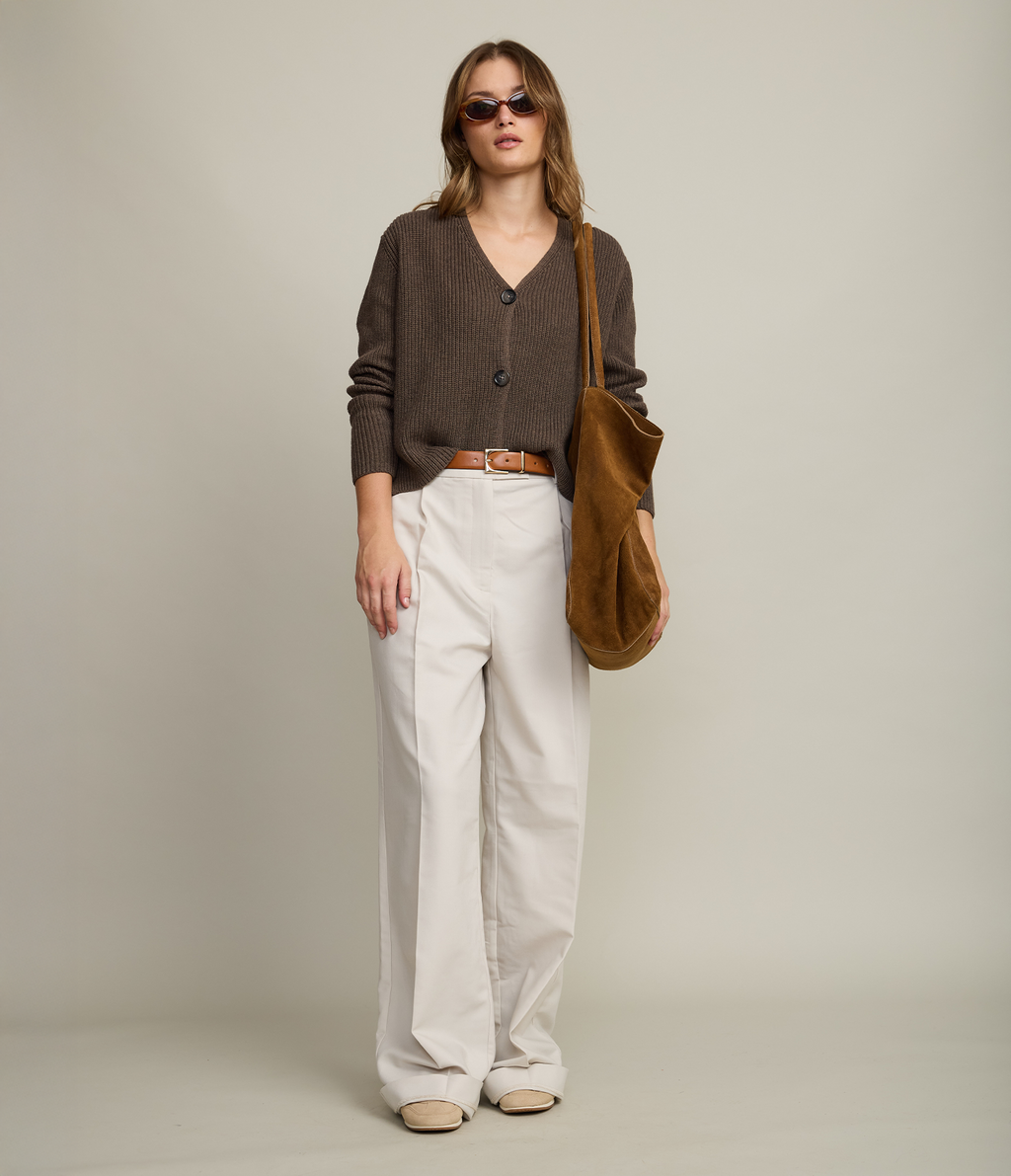 Cárdigan Mujer 100% Algodón Cala Café Claro