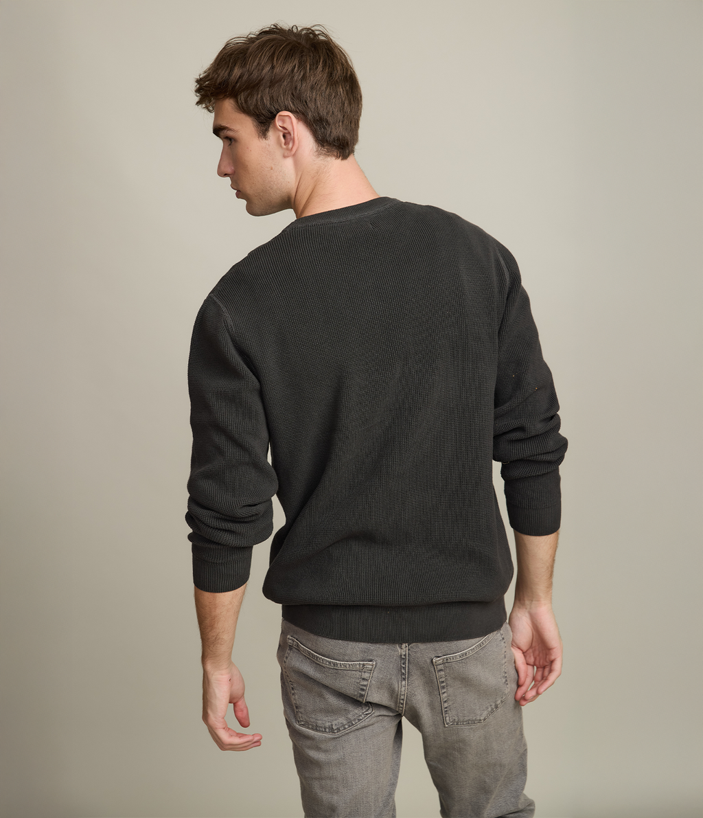 Sweater Hombre 100% algodón Waffle Verde