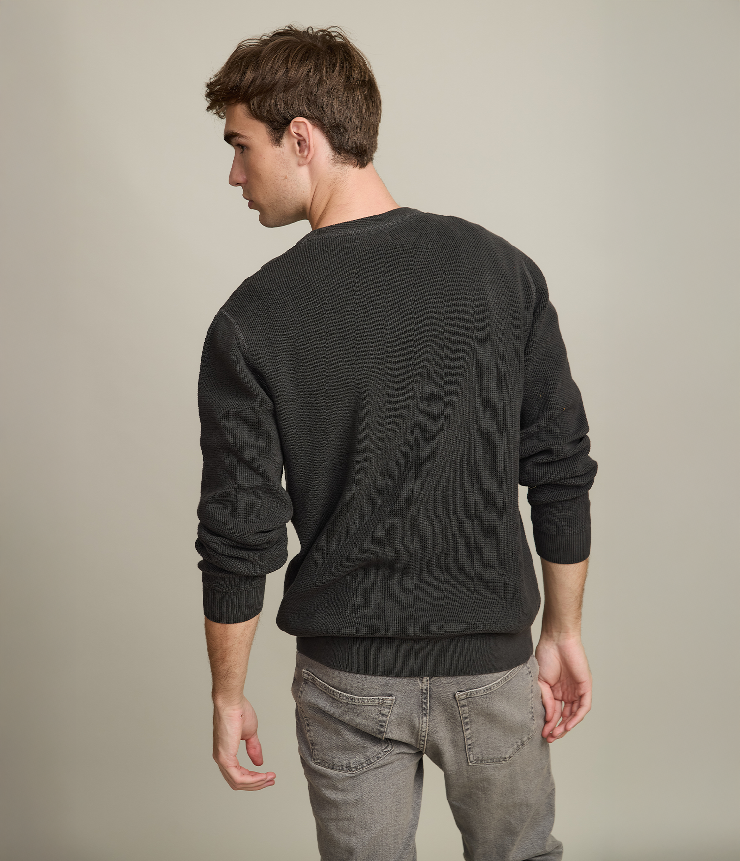 Sweater Hombre 100% algodón Waffle Verde