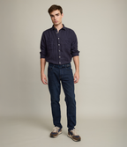 Camisa Hombre Overshirt Lino Azul Marino