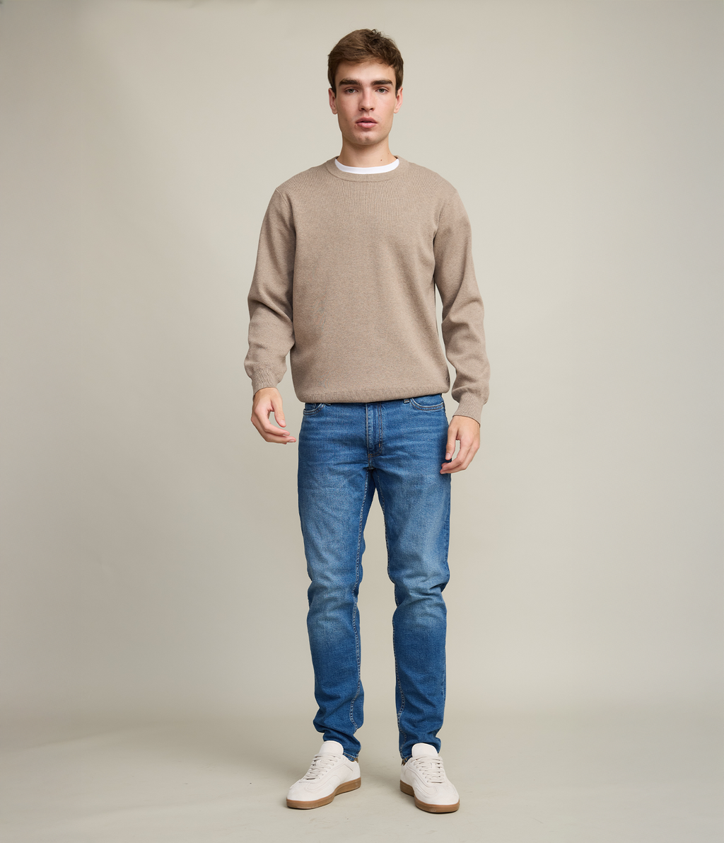 Sweater Hombre Tokio Cuello Redondo Beige