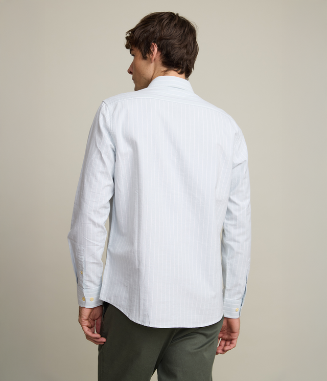 Camisa Hombre Oxford Manga Larga Ellies Rayada Verde