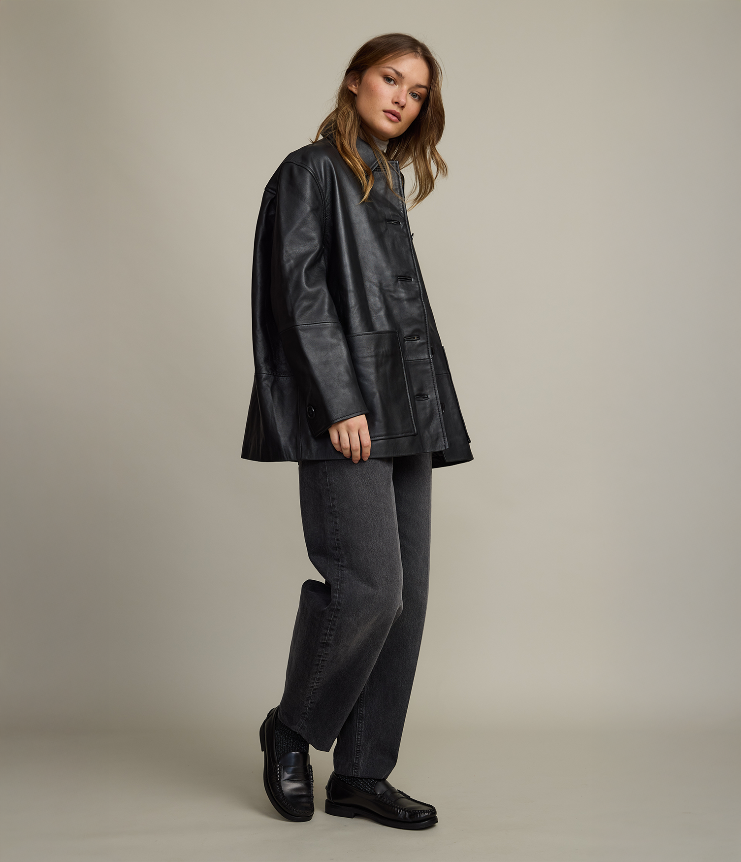 Chaqueta mujer 100% Cuero Juliet Negro