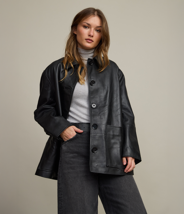 Chaqueta mujer 100% Cuero Juliet Negro